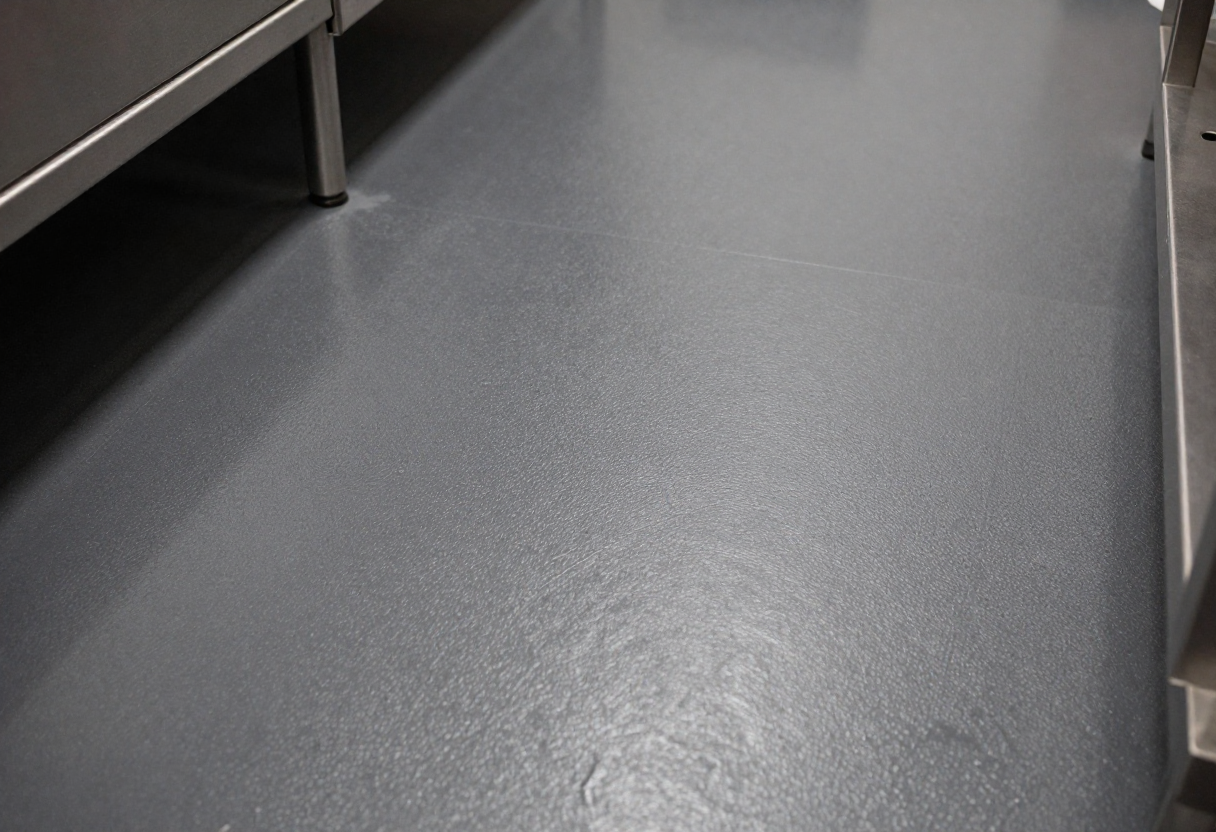 Epoxy coating showing slip-resistant texture