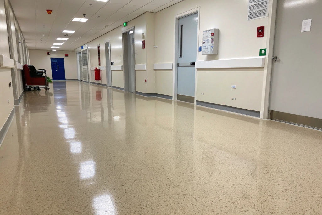 Medical facility epoxy flooring in Newcastle slip-resistant coating